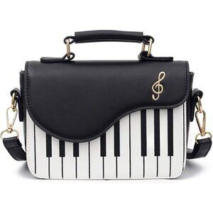 Women's Stylish Piano Shape Cross-Body Shoulder Strap PU Satchel Key Handbags